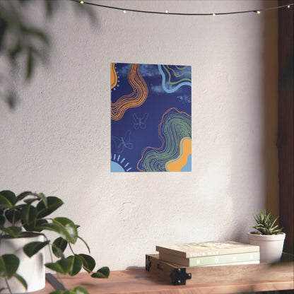 Artistic Butterfly Wall Poster, Abstract Home Decor, Bohemian Wall Art, Unique Gift, Colorful Room Accent, Modern Aesthetic Print