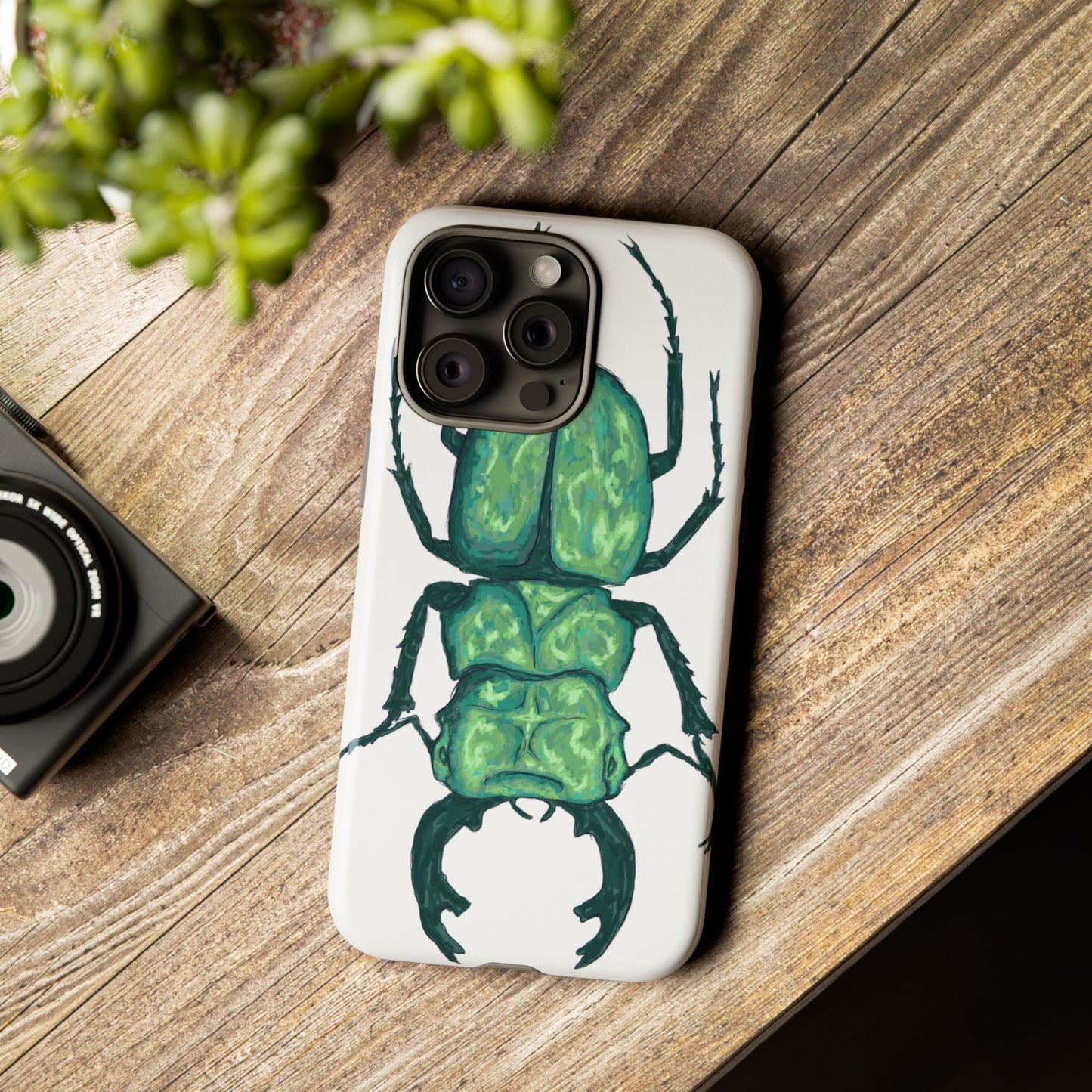 Green Beetle Phone Case - Tough Cases, Insect Lover Gift, Nature Lover Accessory, Unique Phone Cover, Eco-Friendly Design