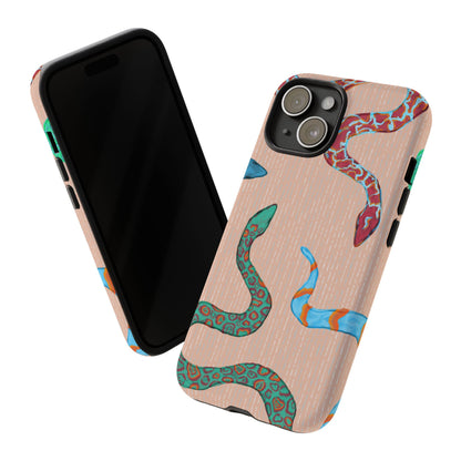 Colorful Snake Phone Case, Tough Phone Case, Unique Phone Cover, Animal Print Case, Gifts for Her, Trendy Accessories