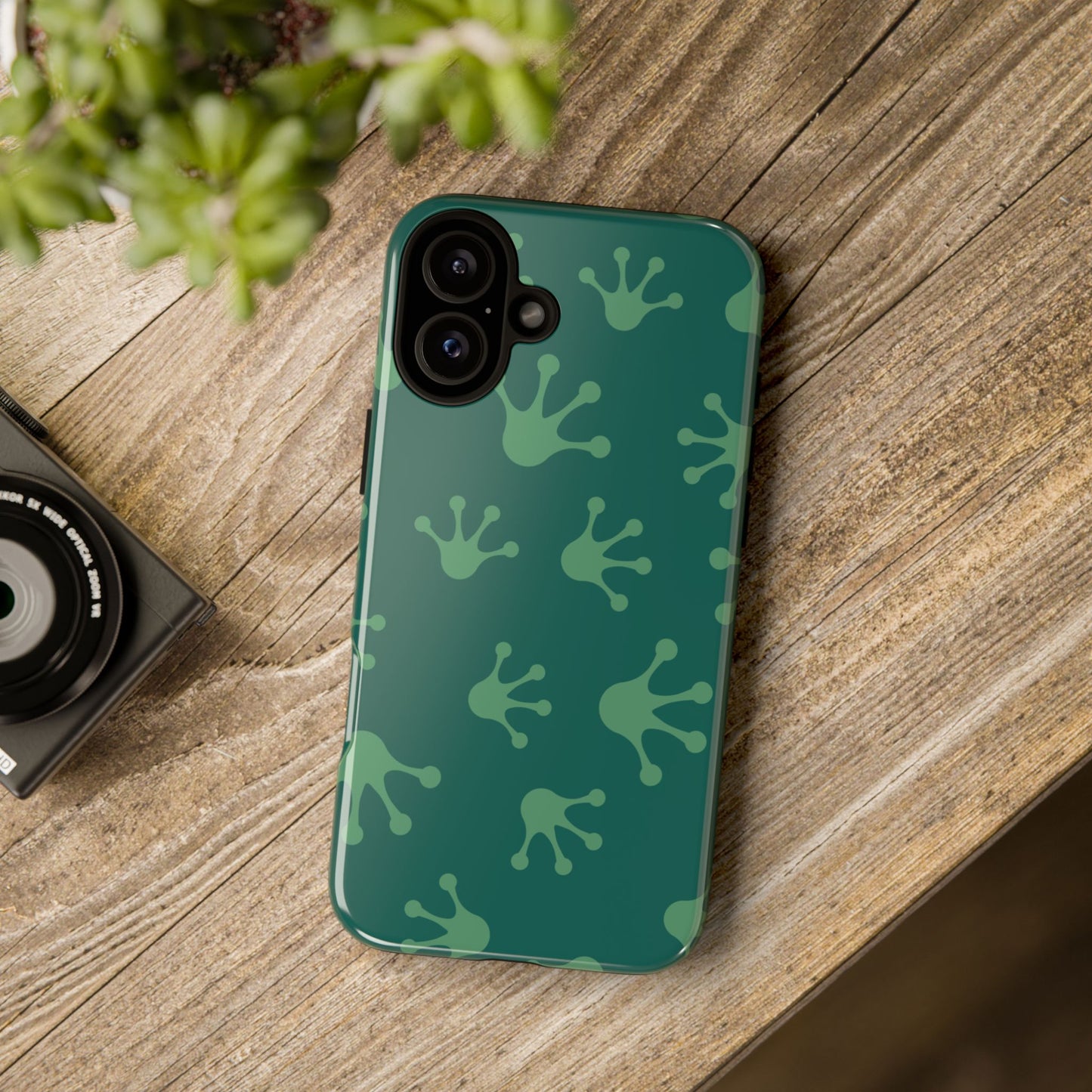 Frog Print Phone Case, Nature Lover Gift, Eco-Friendly Cover, Fun Green Design, Unique Frog Accessories