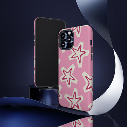 Starry Pink Phone Case | Tough Cases for Trendy Protection, Cute Gift, Fun Design, Holiday Match, Everyday Use