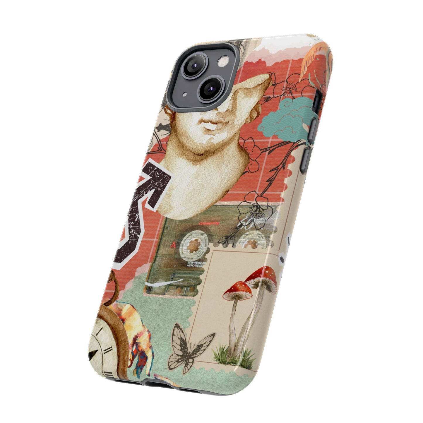 Artistic iPhone Case, Tough Cases with Vintage Design, Unique Phone Cover, Gift for Art Lovers, Protective Case for All Occasions, Vintage Collage Art