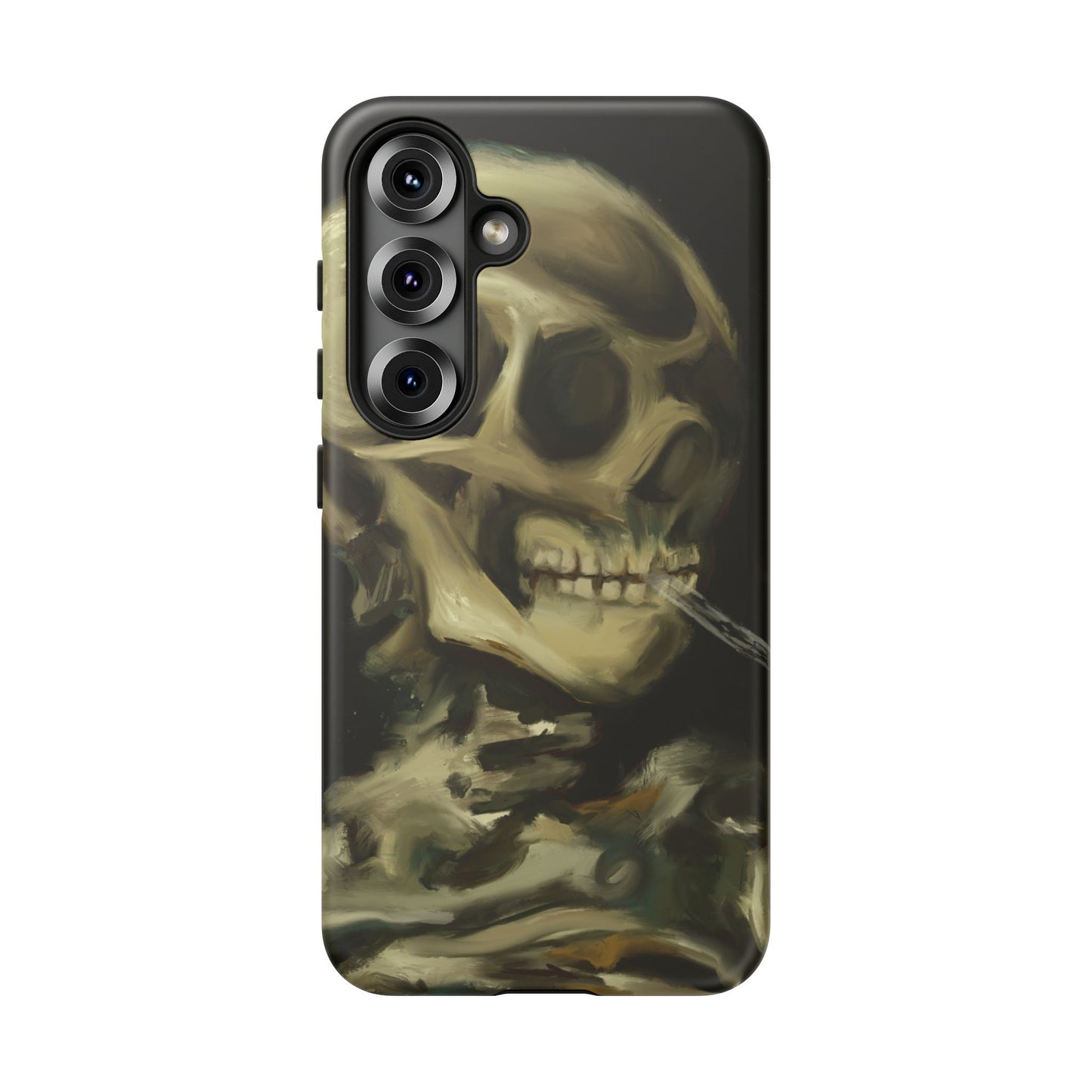 Skull Phone Case - Tough Cases, Macabre Style, Unique Accessories, Perfect for Halloween, Gothic Decor, Edgy Gift Idea | Van Gogh Reimagined, Abstract Twist on  Van Gogh's Skeleton with Burning Cigarette