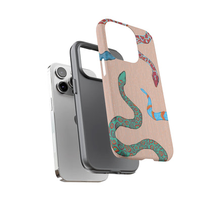 Colorful Snake Phone Case, Tough Phone Case, Unique Phone Cover, Animal Print Case, Gifts for Her, Trendy Accessories