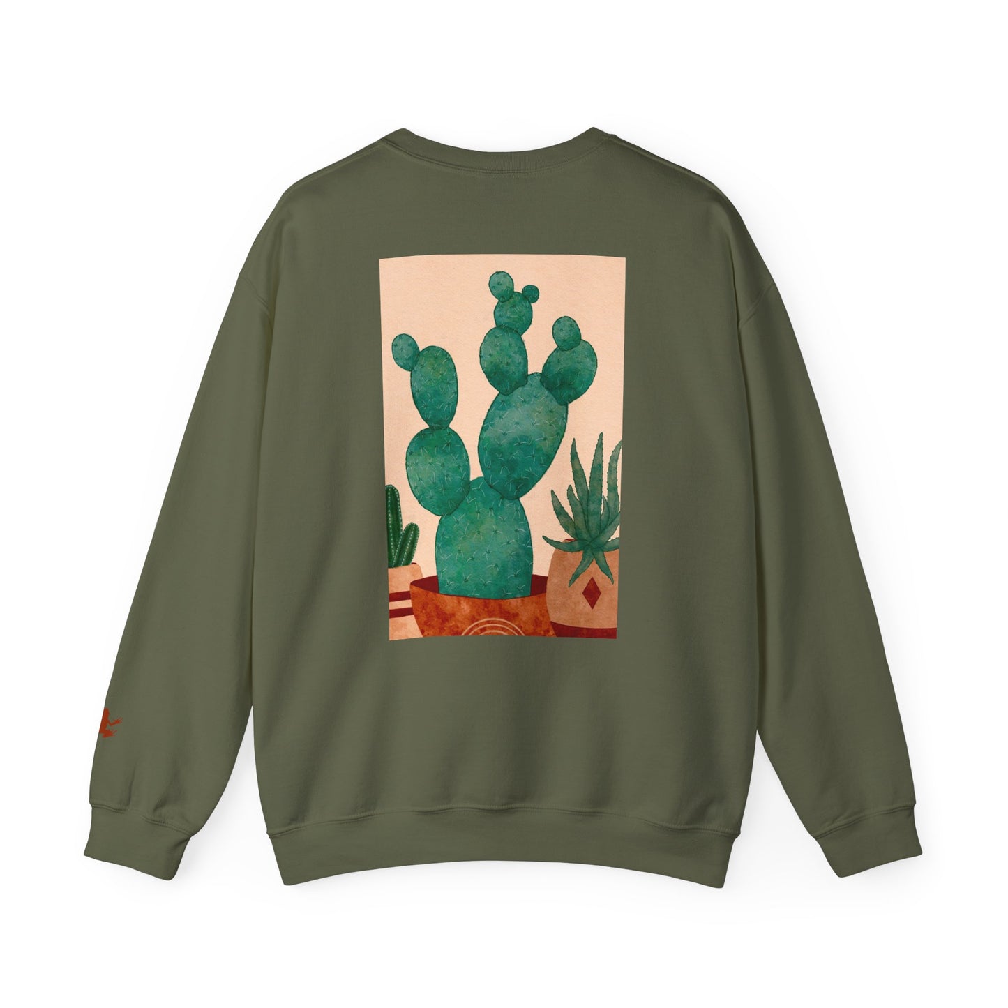 Cactus Art Crewneck Sweatshirt - Cozy unisex pullover, perfect for plant lovers, everyday wear, gifts for him/her, and casual outings