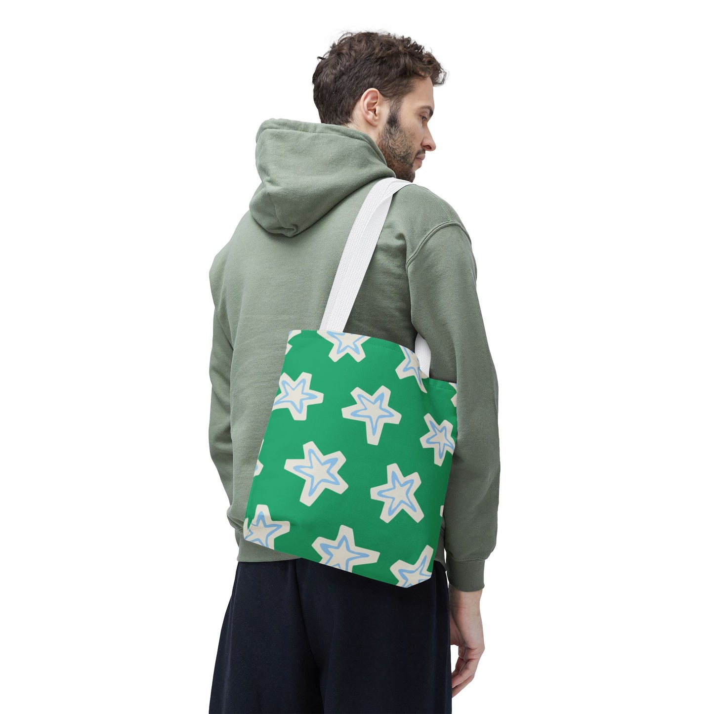 Starry Green AOP Tote Bag | Stylish Grocery Tote, Eco-Friendly Bag, Beach Bag, Weekend Getaway, Custom Design