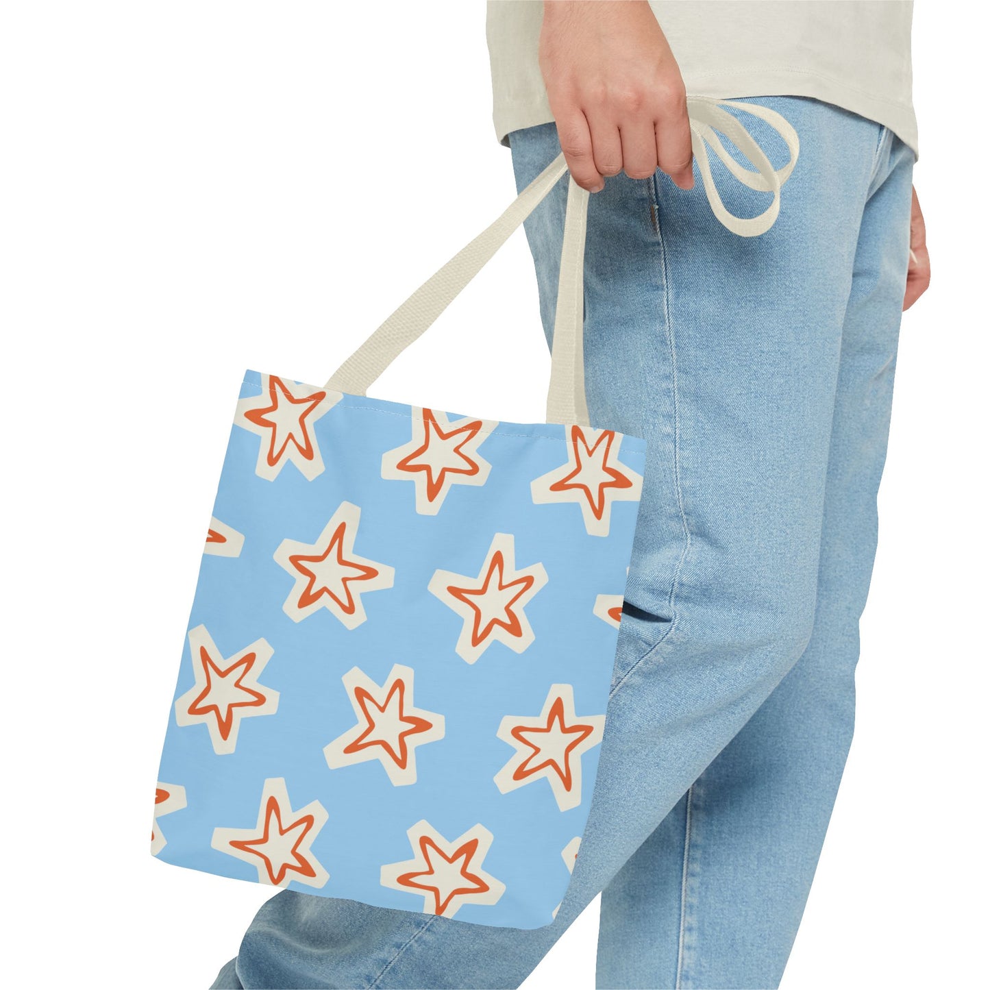 Starry Blue Tote Bag | Stylish Grocery Tote, Eco-Friendly Bag, Beach Bag, Weekend Getaway, Custom Design