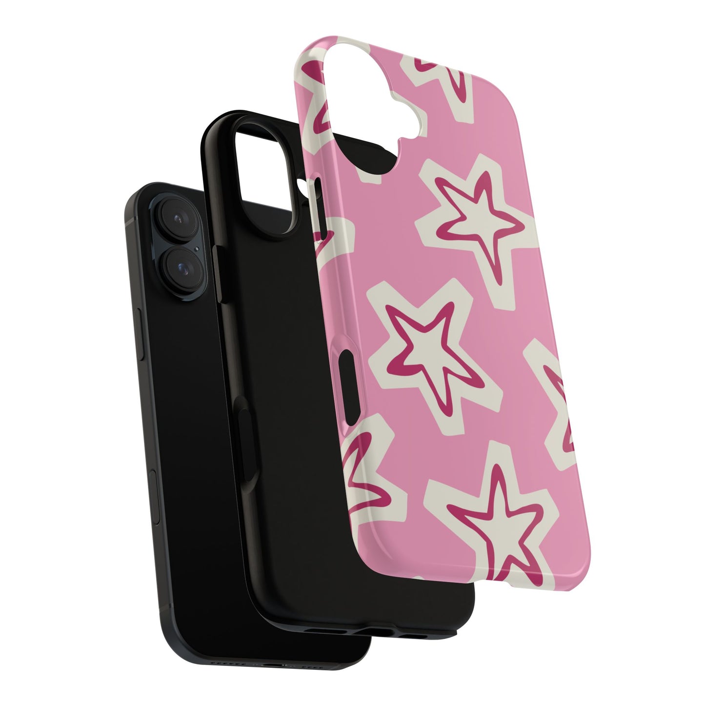 Starry Pink Phone Case | Tough Cases for Trendy Protection, Cute Gift, Fun Design, Holiday Match, Everyday Use