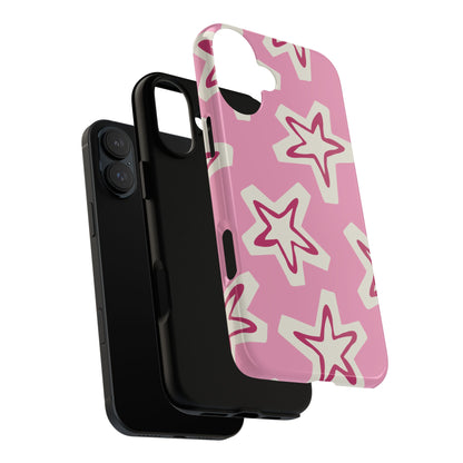 Starry Pink Phone Case | Tough Cases for Trendy Protection, Cute Gift, Fun Design, Holiday Match, Everyday Use