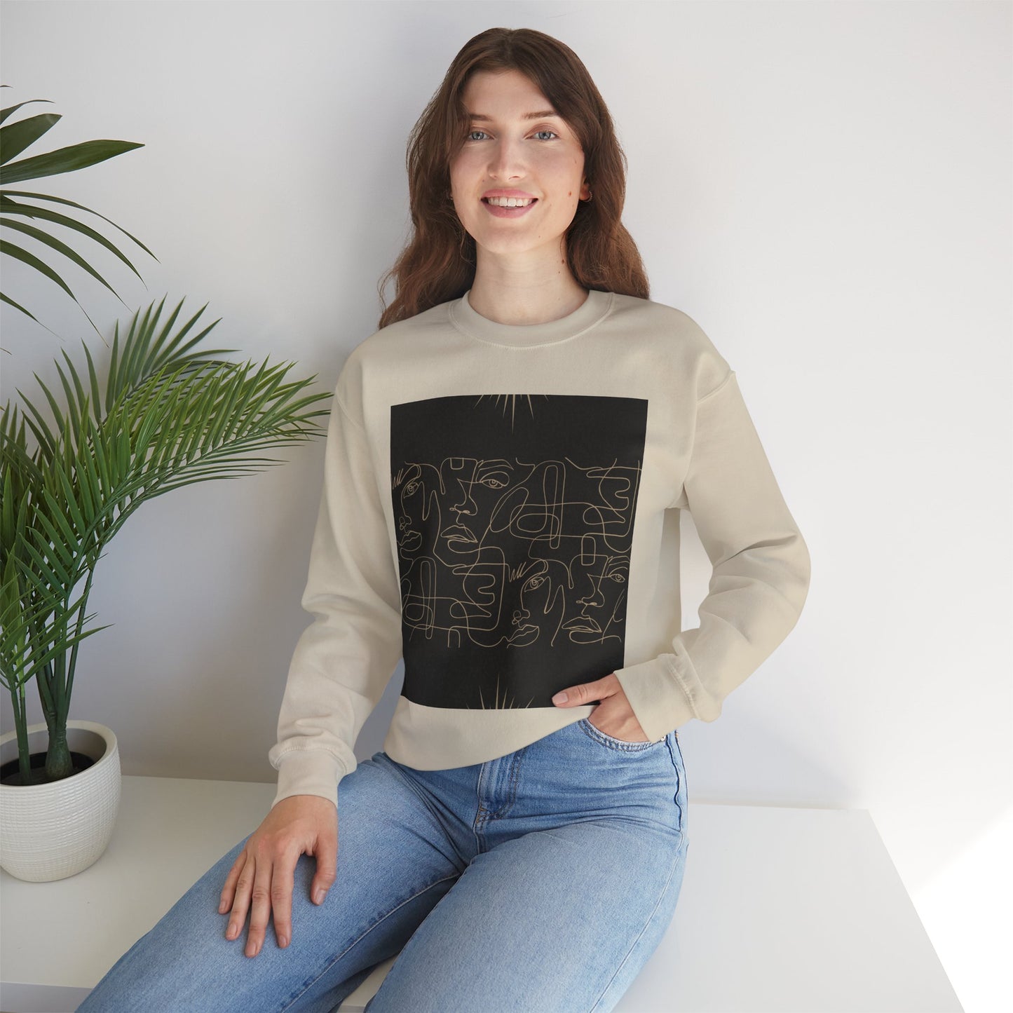 Stylish Unisex Crewneck Sweatshirt - Modern Art Design, Cozy Gift for Him/Her, Perfect for Fall, Casual Wear, Art Lovers, Abstract, Minimalist, Autumn Vibes