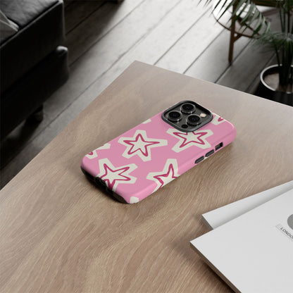 Starry Pink Phone Case | Tough Cases for Trendy Protection, Cute Gift, Fun Design, Holiday Match, Everyday Use