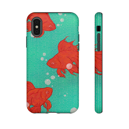 Vibrant Goldfish Phone Case, Colorful iPhone Cover, Ocean Vibe Accessory, Unique Gift for Fish Lovers, Cute Phone Cases
