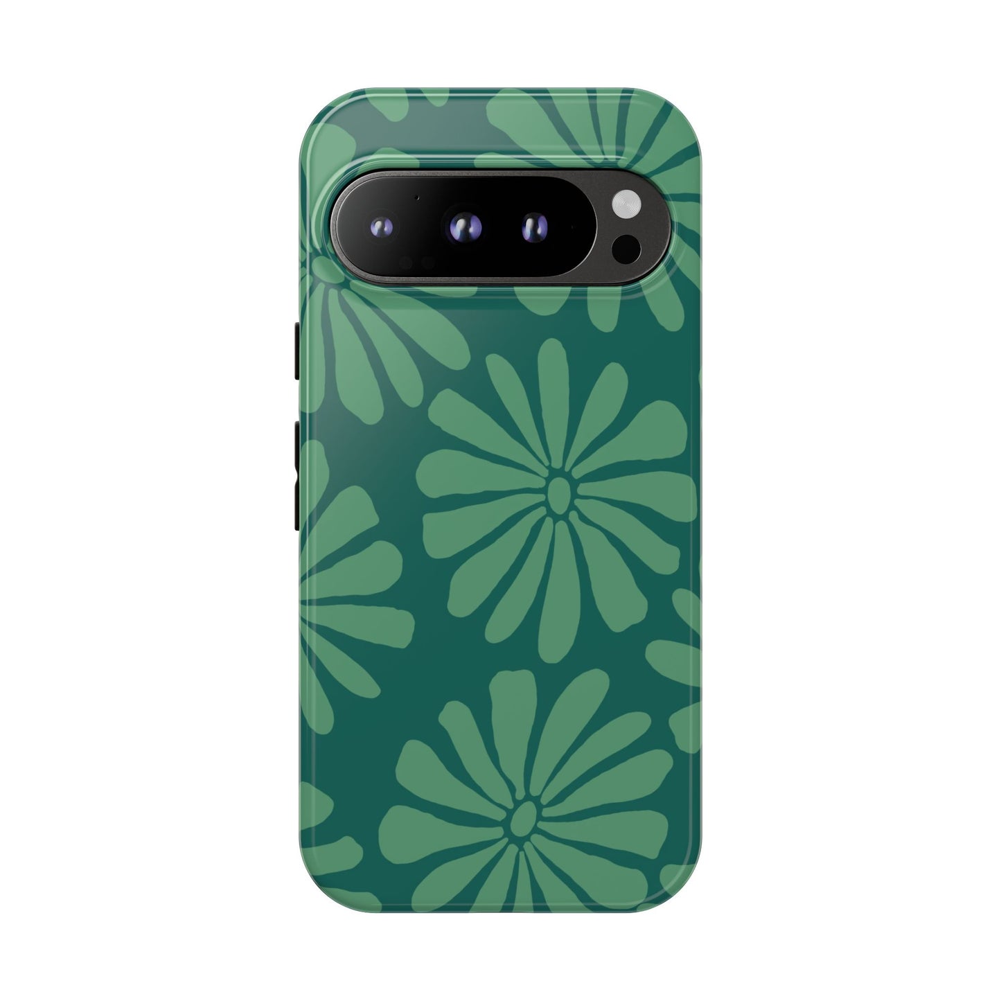Stylish iPhone Case, Floral Phone Cover, Tough Phone Cases, Green Daisy Design, Unique Gift for Her, Spring Accessories