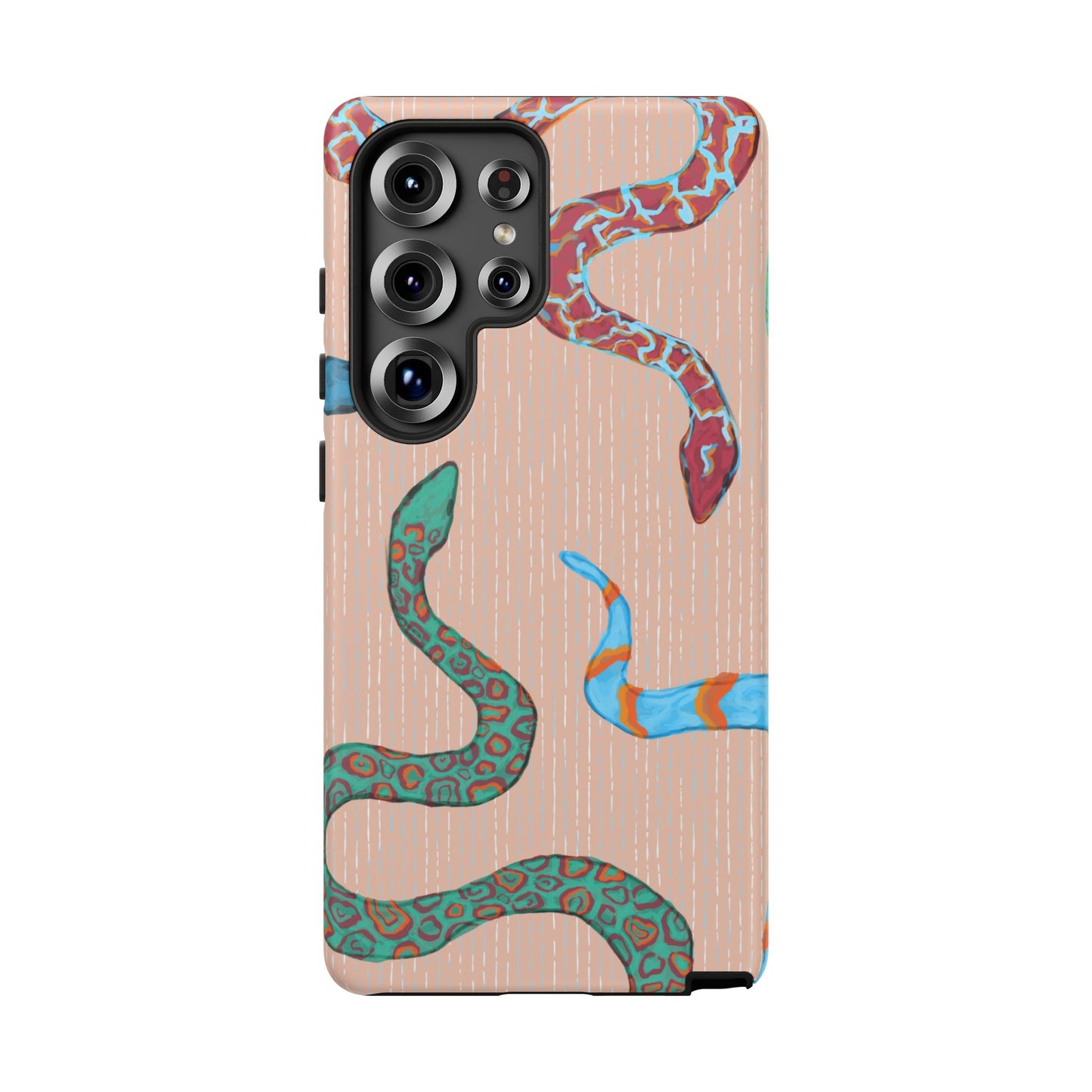 Colorful Snake Phone Case, Tough Phone Case, Unique Phone Cover, Animal Print Case, Gifts for Her, Trendy Accessories