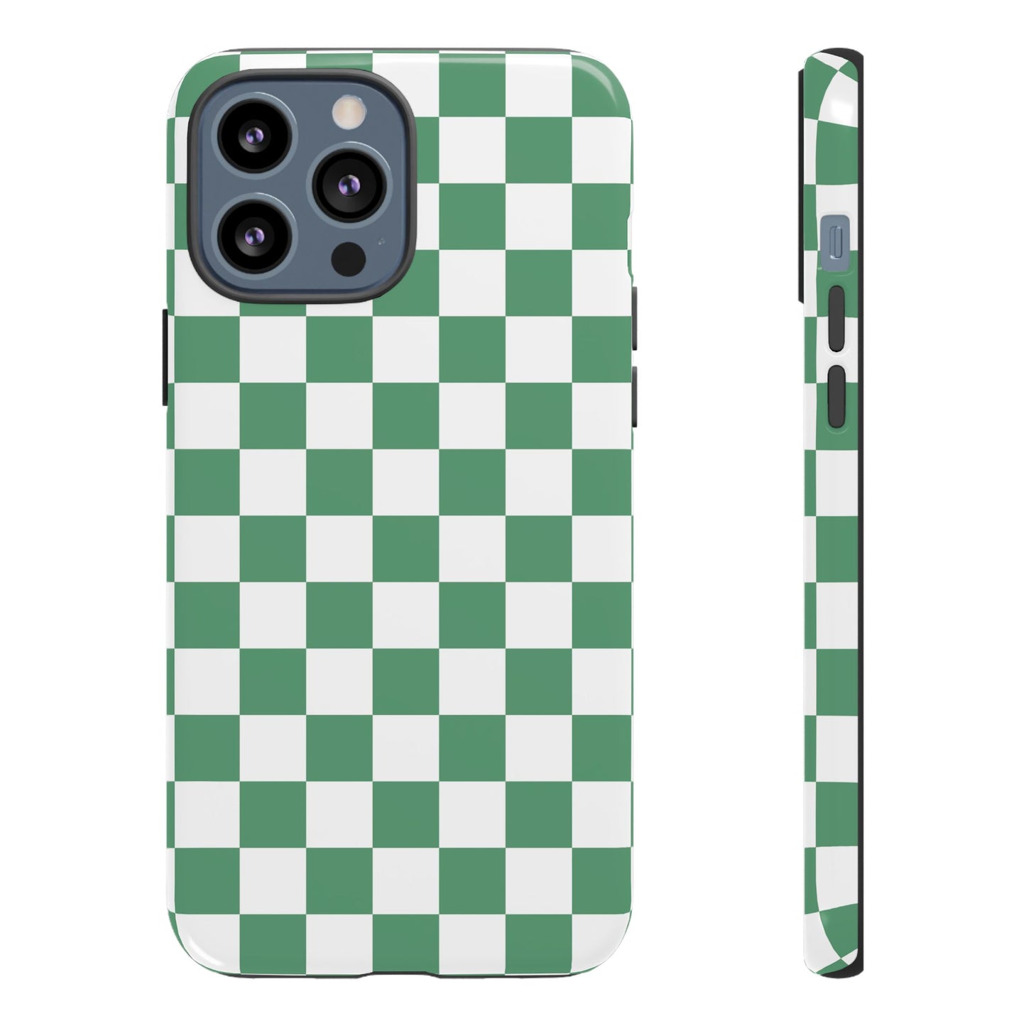 Stylish Phone Case - Green Checker Print, Trendy Phone Cover, Unique Gift, Modern Accessories, Eco-Friendly Case