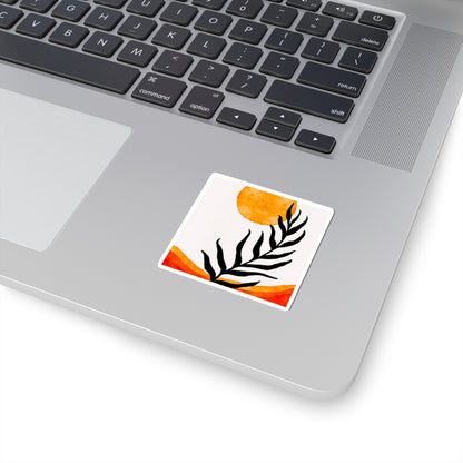 Sunset Leaf Kiss-Cut Stickers for Aesthetic Decor, Laptop Stickers, Journal Accessories, Floral Art, Gifts for Nature Lovers
