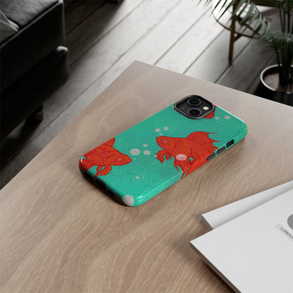 Vibrant Goldfish Phone Case, Colorful iPhone Cover, Ocean Vibe Accessory, Unique Gift for Fish Lovers, Cute Phone Cases