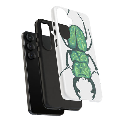 Green Beetle Phone Case - Tough Cases, Insect Lover Gift, Nature Lover Accessory, Unique Phone Cover, Eco-Friendly Design