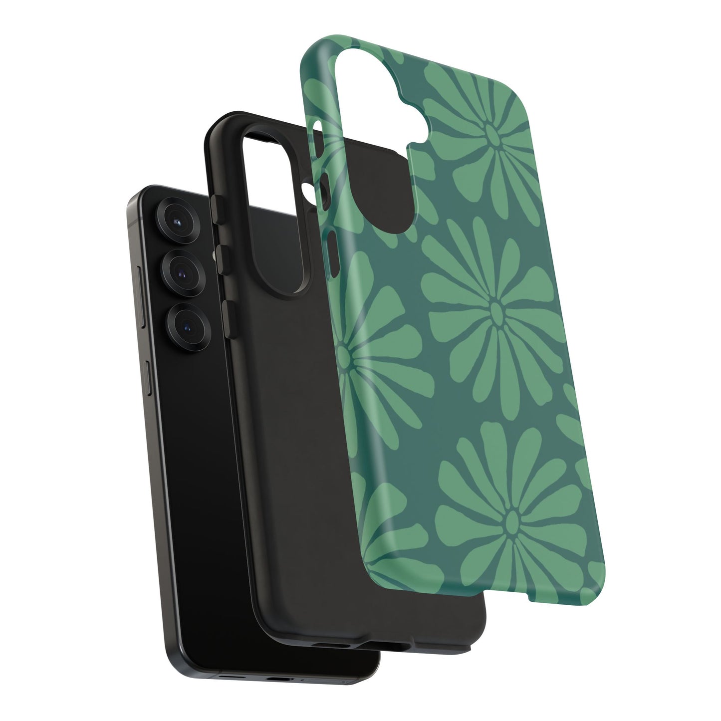 Stylish iPhone Case, Floral Phone Cover, Tough Phone Cases, Green Daisy Design, Unique Gift for Her, Spring Accessories