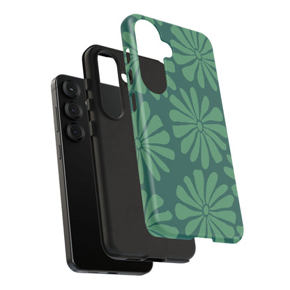 Stylish iPhone Case, Floral Phone Cover, Tough Phone Cases, Green Daisy Design, Unique Gift for Her, Spring Accessories