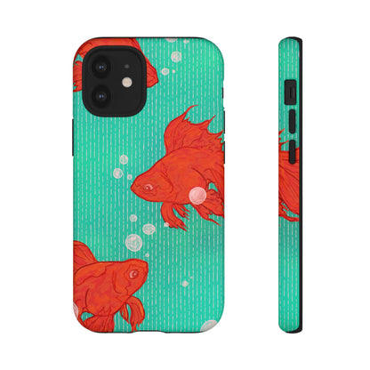 Vibrant Goldfish Phone Case, Colorful iPhone Cover, Ocean Vibe Accessory, Unique Gift for Fish Lovers, Cute Phone Cases