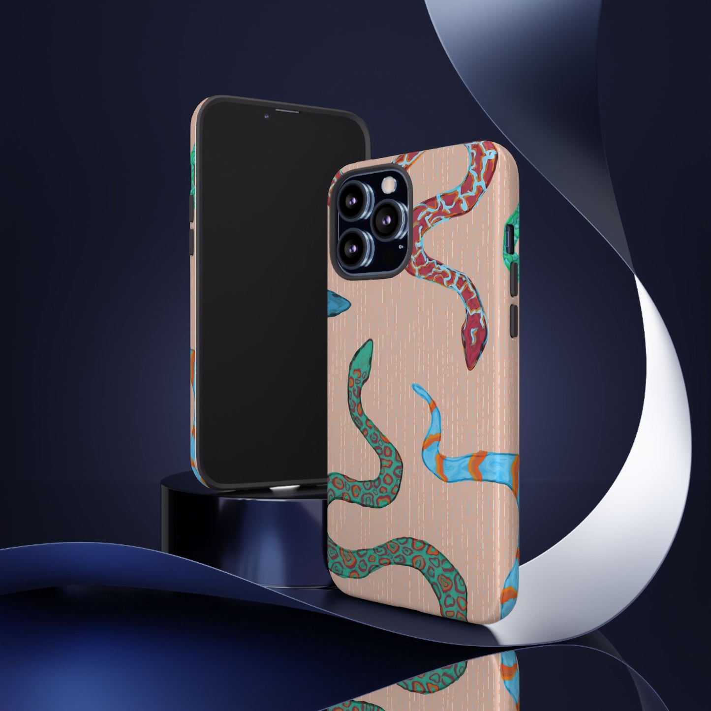 Colorful Snake Phone Case, Tough Phone Case, Unique Phone Cover, Animal Print Case, Gifts for Her, Trendy Accessories