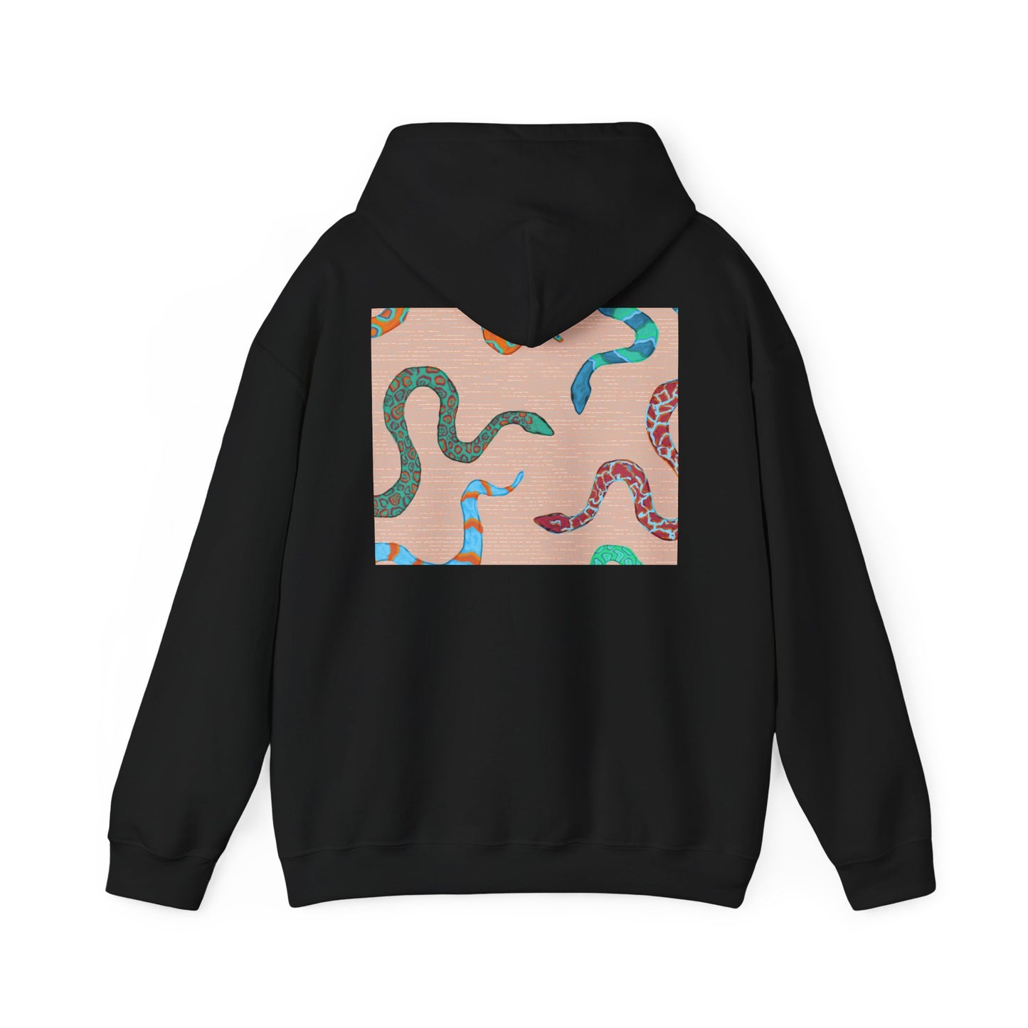 Vibrant Unisex Hoodie with Zen Frog and Snake Design, Cool Gift for Nature Lovers, Casual Wear for All Occasions, Gift for Her, Cool Hoodies