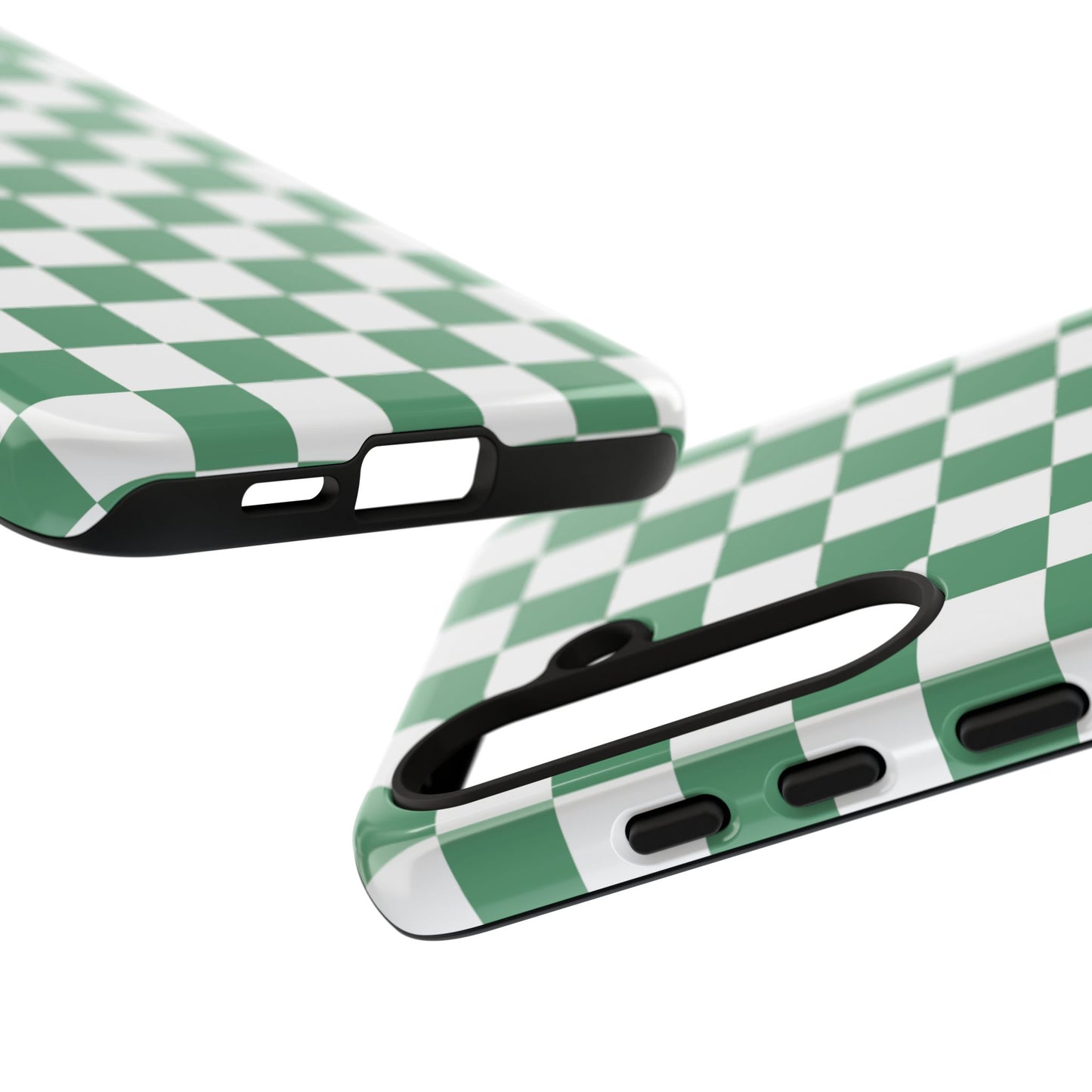 Stylish Phone Case - Green Checker Print, Trendy Phone Cover, Unique Gift, Modern Accessories, Eco-Friendly Case