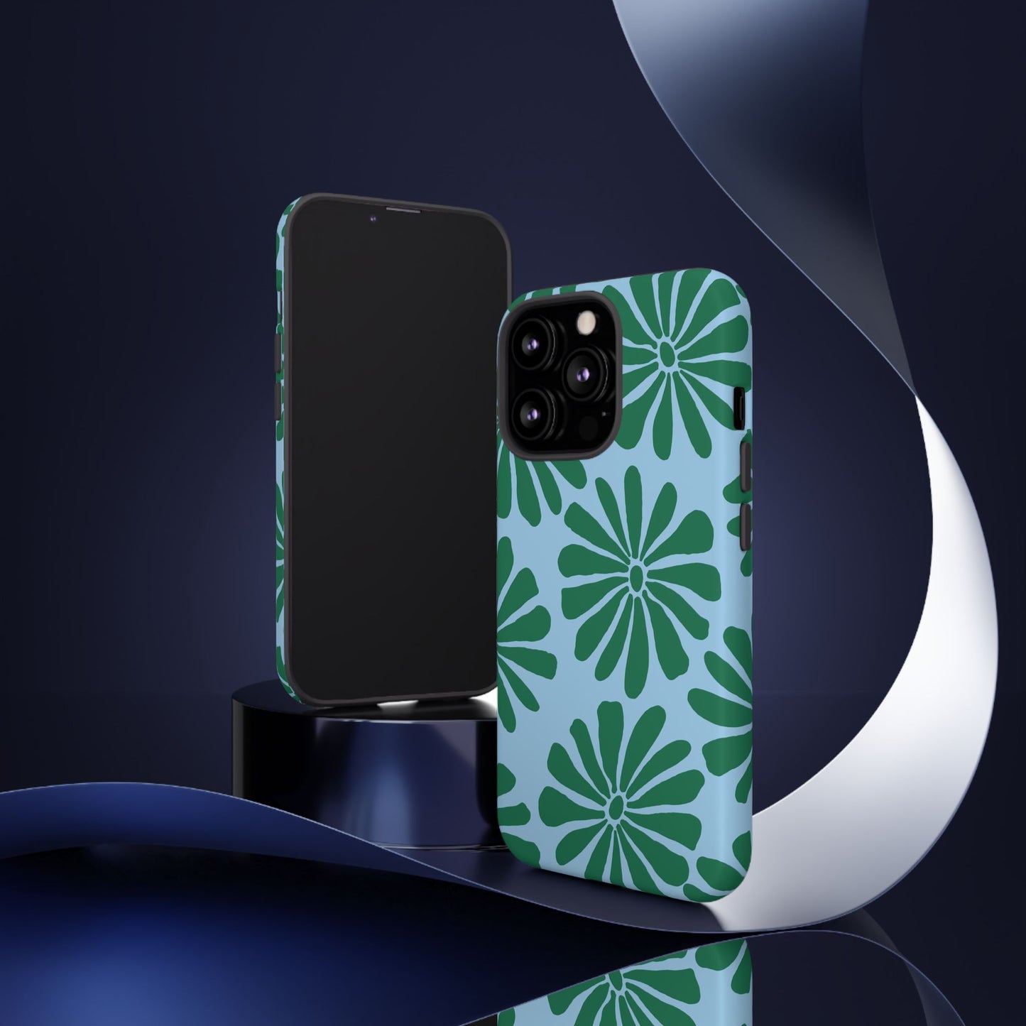 Stylish iPhone Case, Floral Phone Cover, Tough Phone Cases, Green Daisy Design, Unique Gift for Her, Spring Accessories