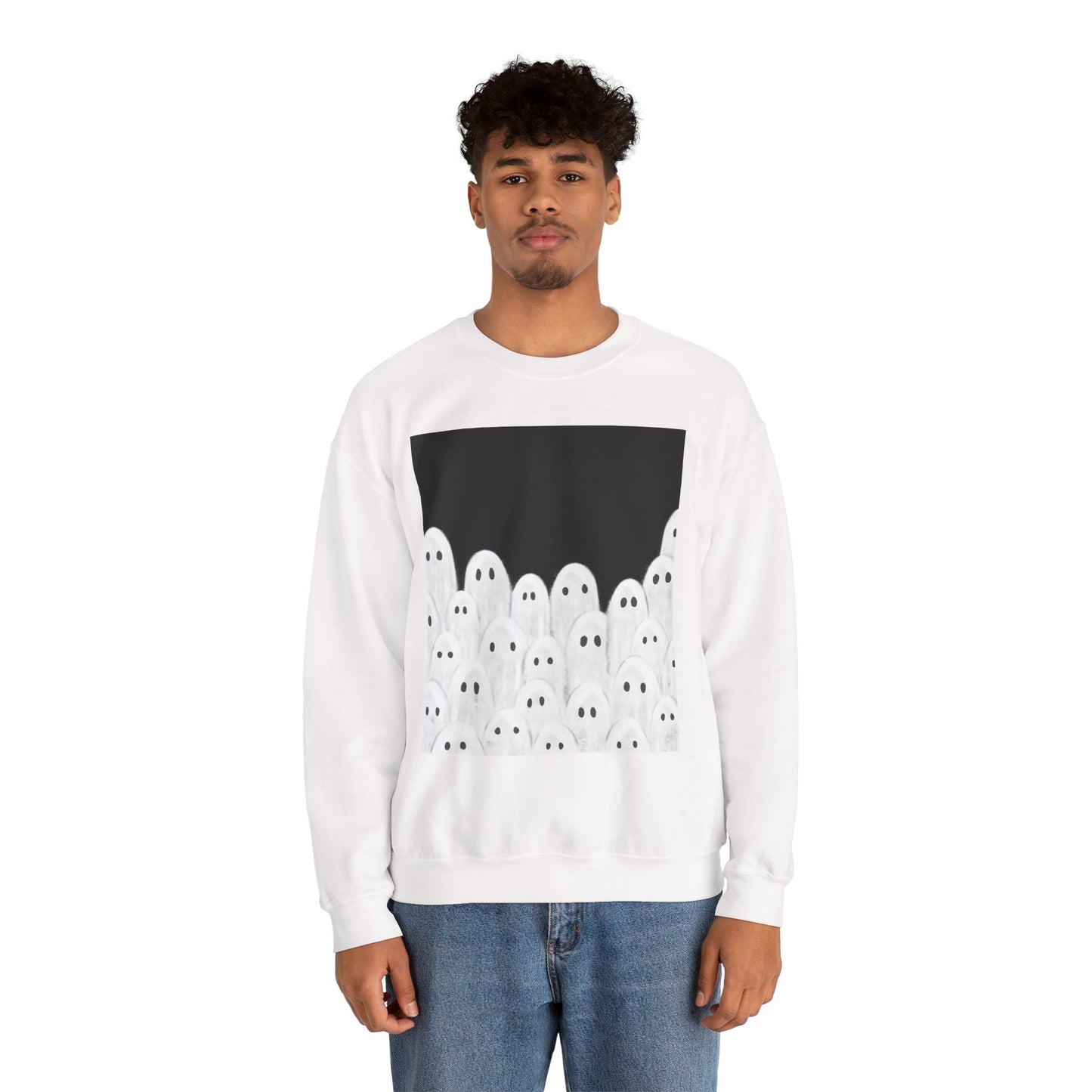 Painted Ghosts Crewneck | Cozy Sweatshirt, Perfect for Halloween, Fall, and Spooky Season