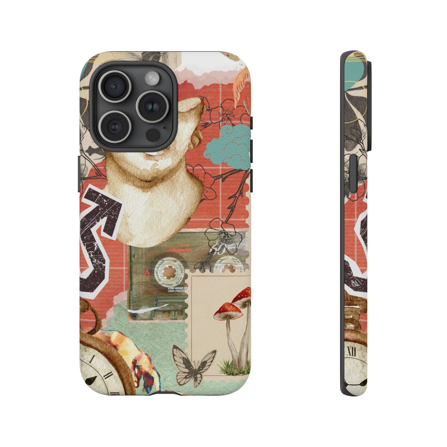 Artistic iPhone Case, Tough Cases with Vintage Design, Unique Phone Cover, Gift for Art Lovers, Protective Case for All Occasions, Vintage Collage Art
