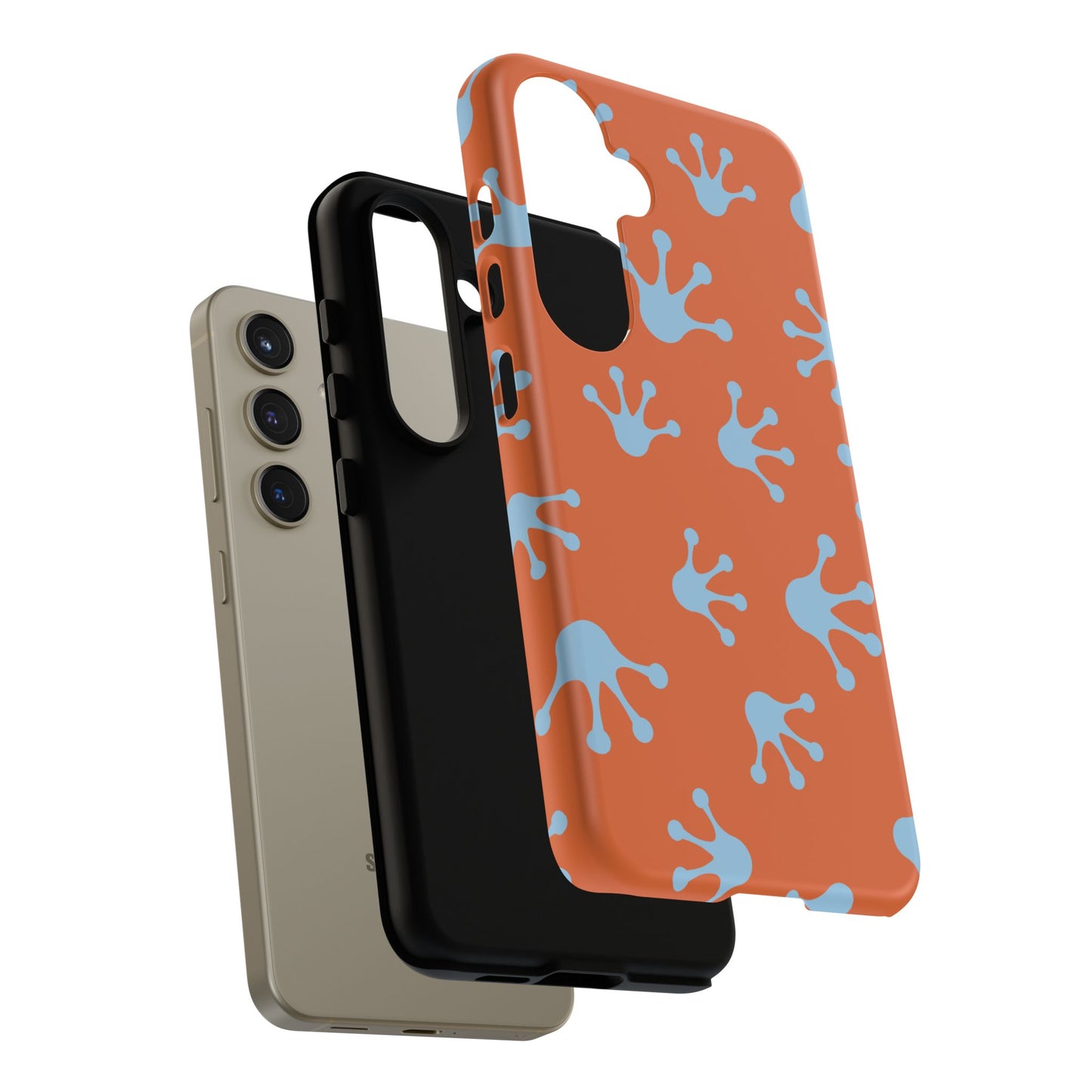 Frog Print Phone Case - Tough Cases, Orange Frog Design, Unique Gift, Fun Accessories, Vibrant Phone Cases, Cool Cases