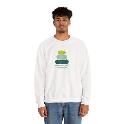 Serene Stones Unisex Crewneck Sweatshirt, Cozy Sweatshirt, Relaxation Apparel, Casual Wear, Mindfulness Gift