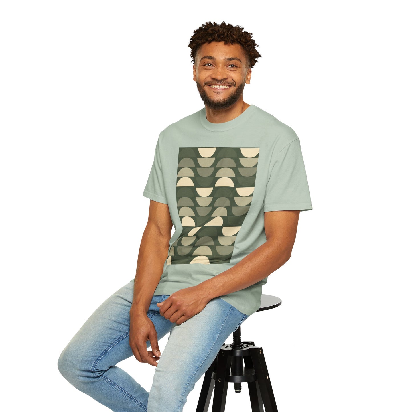 Stylish Unisex Garment-Dyed T-Shirt with Abstract Wave Design, Casual Wear, Graphic Tee, Unique Fashion, Gift for Him/Her