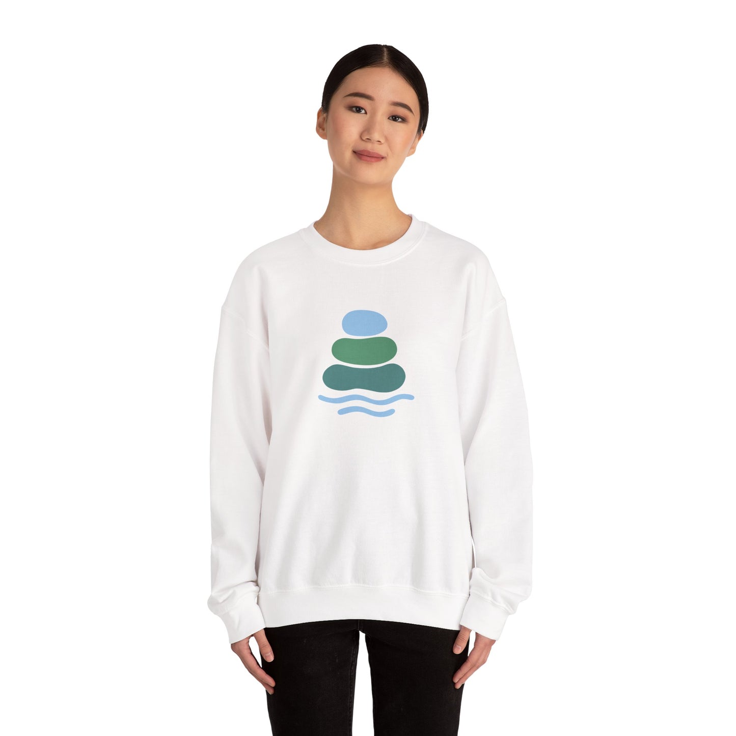 Serene Balance Crewneck Sweatshirt, Cozy Layering Piece, Casual Everyday Wear, Ideal for Relaxation, Gift for Mindfulness Enthusiasts