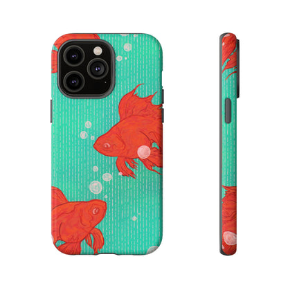 Vibrant Goldfish Phone Case, Colorful iPhone Cover, Ocean Vibe Accessory, Unique Gift for Fish Lovers, Cute Phone Cases