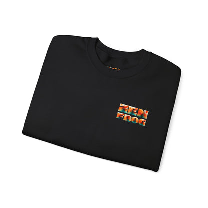 Funky Fish Crewneck Sweatshirt - Zen Frog Cozy & Calm Vibes for All, Perfect Gift for Nature Lovers, Relaxation, and Casual Wear