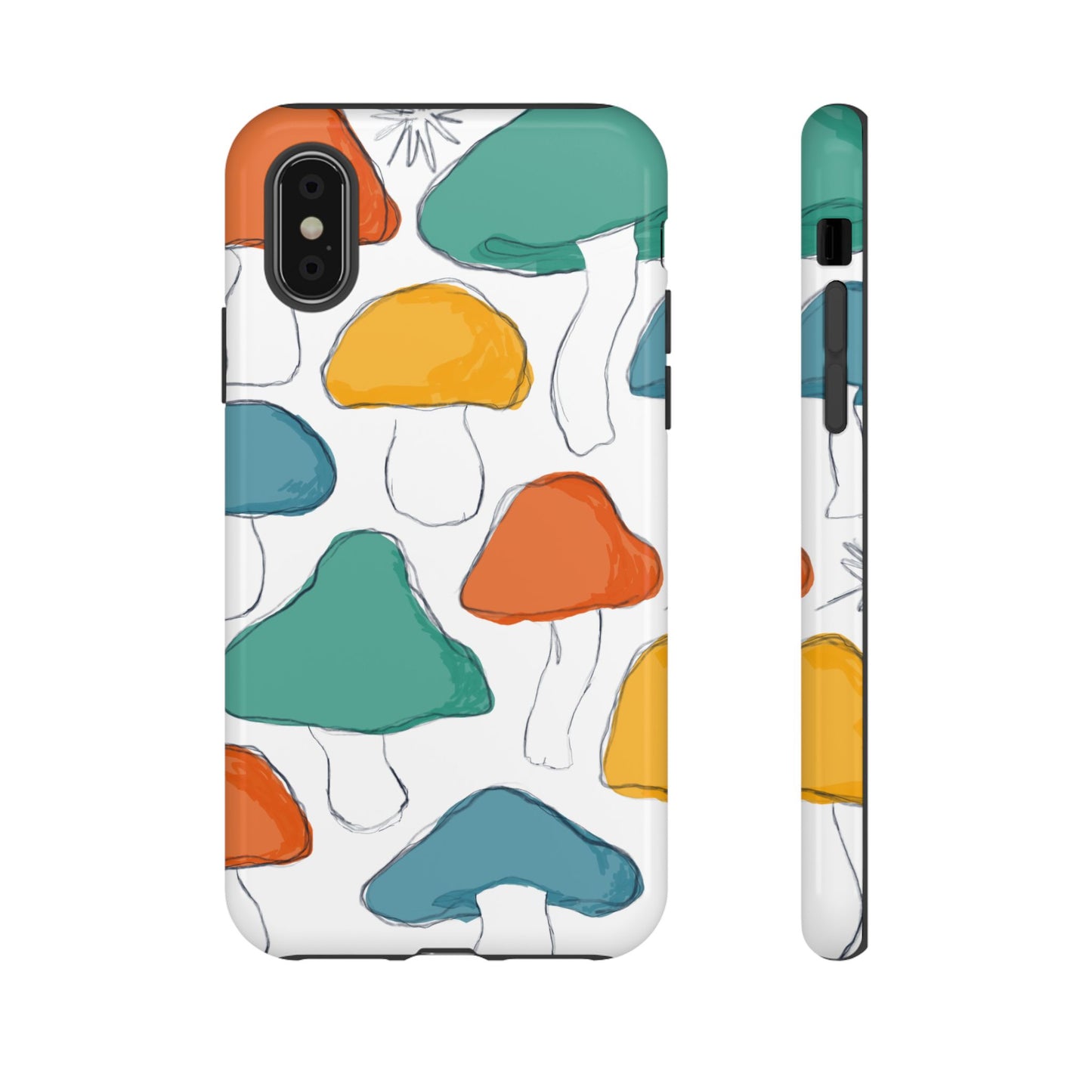 Mushroom Phone Case with Colorful Design, Tough Cases, Floral Tech Accessories, Gift for Nature Lovers, Trending Phone Cover
