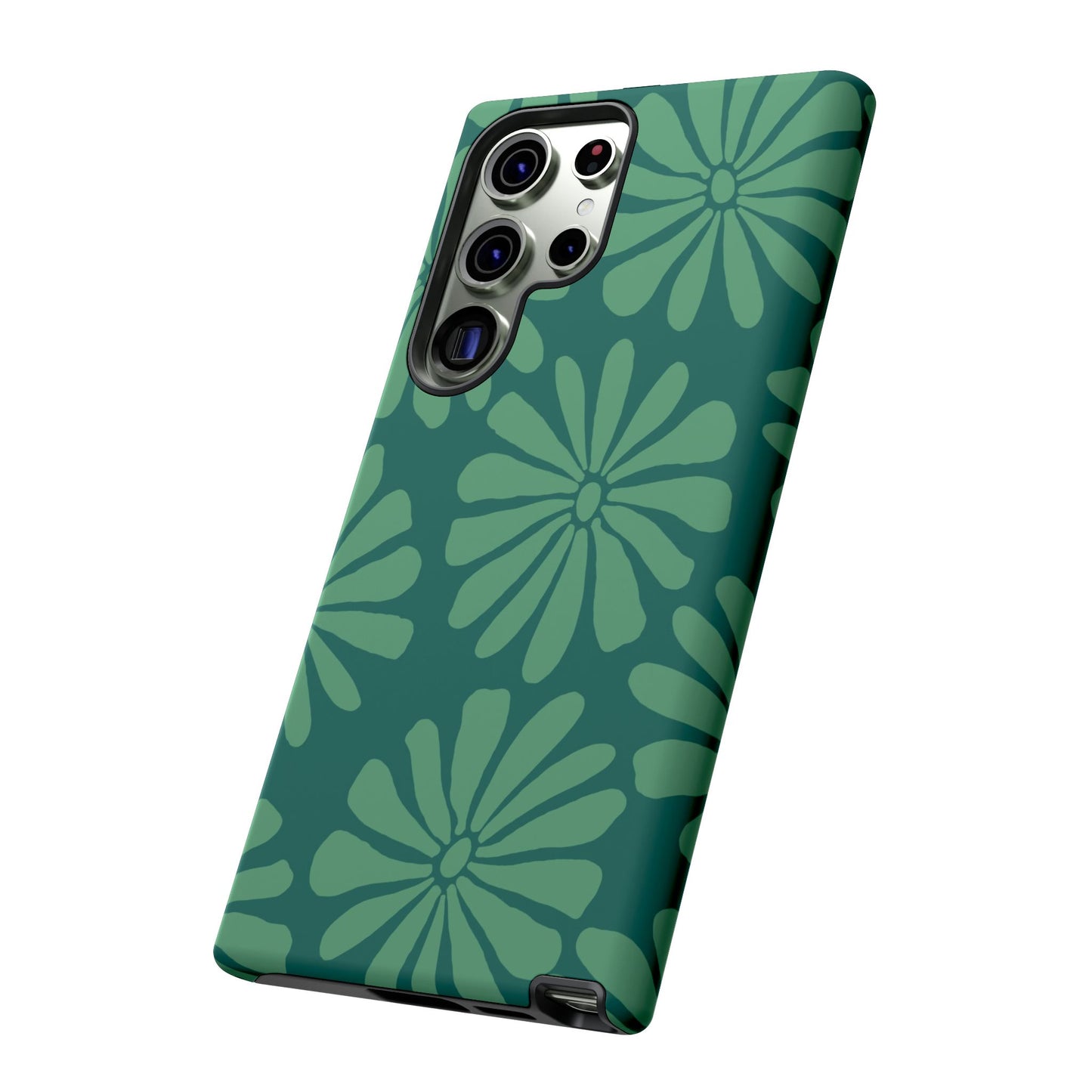 Stylish iPhone Case, Floral Phone Cover, Tough Phone Cases, Green Daisy Design, Unique Gift for Her, Spring Accessories