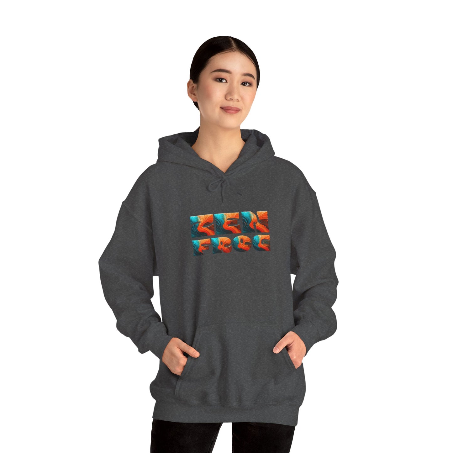 Zen Frog & Moon Unisex Hoodie, Cozy Sweatshirt for Relaxation, Gifts for Nature Lovers, Festival Wear, Everyday Comfort