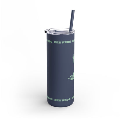 Zen Frog Skinny Tumbler, 20oz - Unique Drinkware for Nature Lovers, Eco-friendly Gift, Travel Cup, Summer Hydration, Stylish Reusable Cup