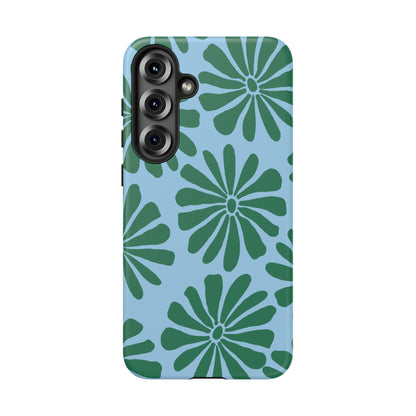Stylish iPhone Case, Floral Phone Cover, Tough Phone Cases, Green Daisy Design, Unique Gift for Her, Spring Accessories