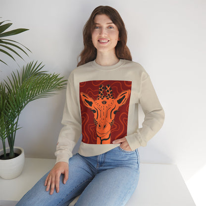Giraffe Art Crewneck Sweatshirt, Cozy Giraffe Sweatshirt, Animal Lover Gift, Unique Sweatshirt for Friends, Cute Animal Apparel