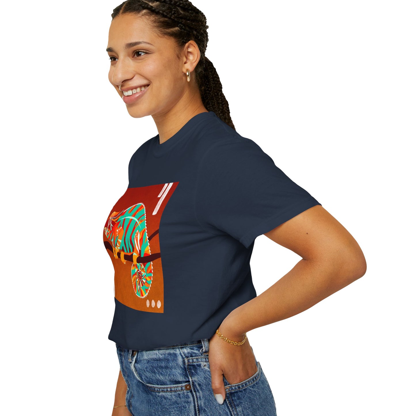 Vibrant Chameleon T-Shirt | Eco-friendly Fashion Tee, Unisex Graphic Tee, Animal Lover Shirt, Gift for Nature Enthusiasts