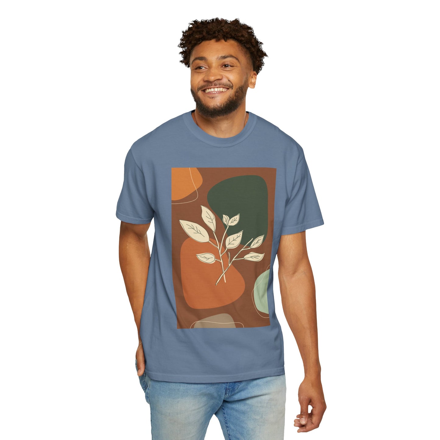 Boho Leafy T-Shirt, Unisex Short Sleeve Tee, Casual Wear, Earthy Aesthetic, Gifts for Nature Lovers, Comfortable Everyday Style