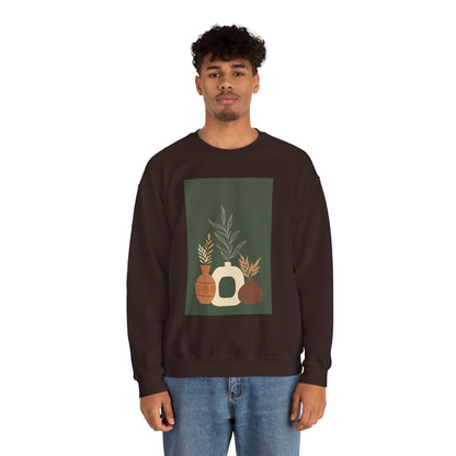 Fall-Inspired Botanical Crewneck Sweatshirt, Cozy Sweatshirt for Women, Warm Unisex Sweater, Autumn Gift,  Plant Lover Apparel