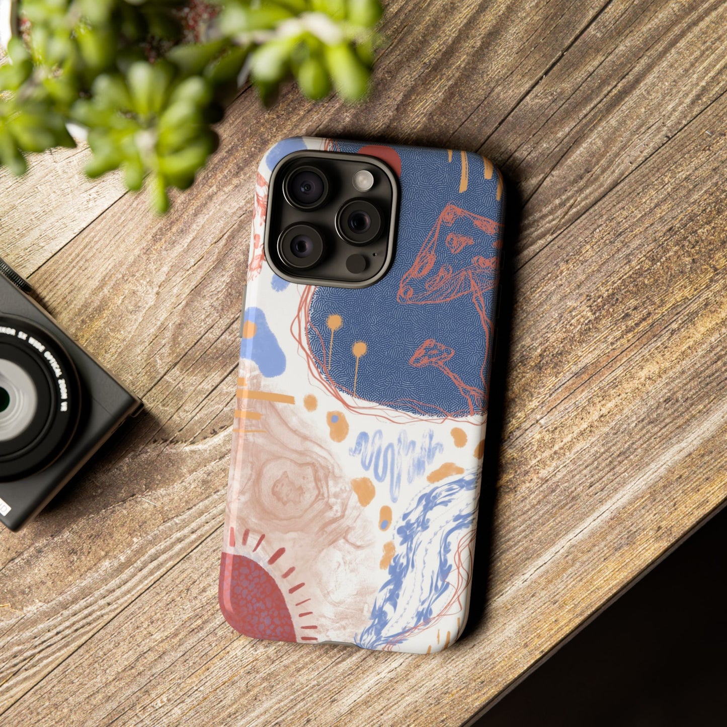 Artistic Phone Case with Abstract Design, Tough Phone Case, Unique Gift, Trendy Accessories, Modern Art Case, Stylish Tech Gear