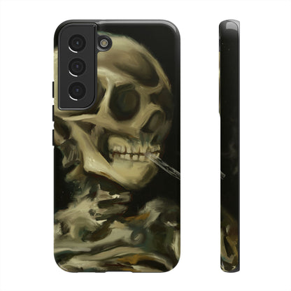 Skull Phone Case - Tough Cases, Macabre Style, Unique Accessories, Perfect for Halloween, Gothic Decor, Edgy Gift Idea | Van Gogh Reimagined, Abstract Twist on  Van Gogh's Skeleton with Burning Cigarette