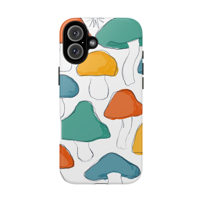 Mushroom Phone Case with Colorful Design, Tough Cases, Floral Tech Accessories, Gift for Nature Lovers, Trending Phone Cover