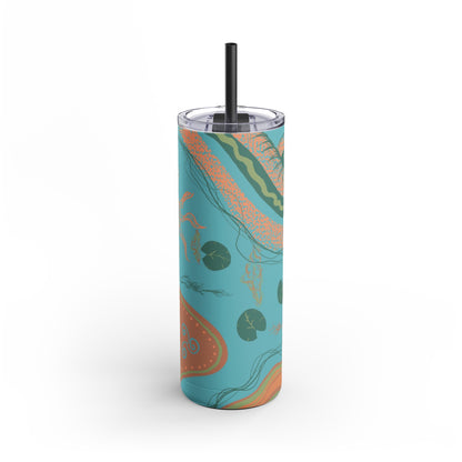 Vibrant Skinny Tumbler, Colorful Drinkware, Reusable Travel Mug, Eco-friendly Gift, Summer Hydration Cup, Stylish Beverage Container
